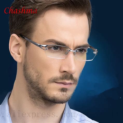 designer rimless glasses for men.